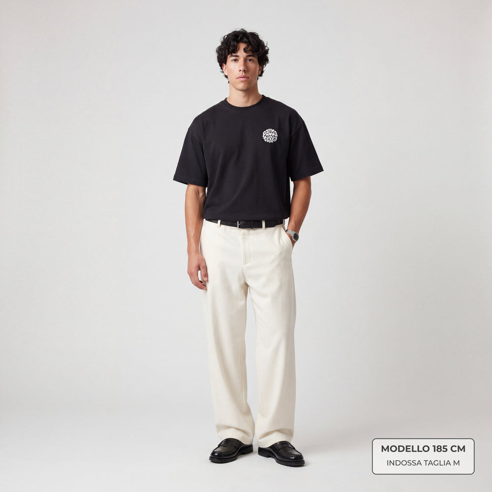 T-Shirt Oversize Pausa Terea Nero - modello