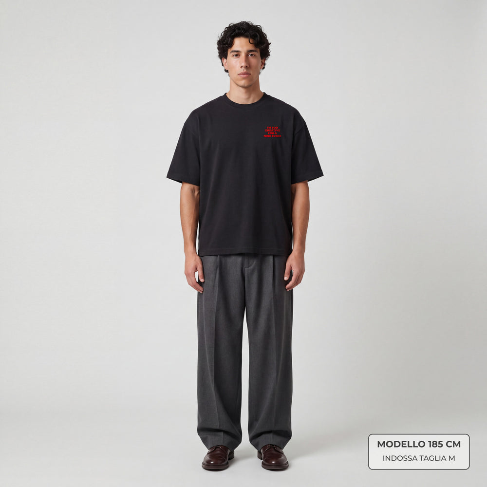T-shirt Creative Nero - indossata modello