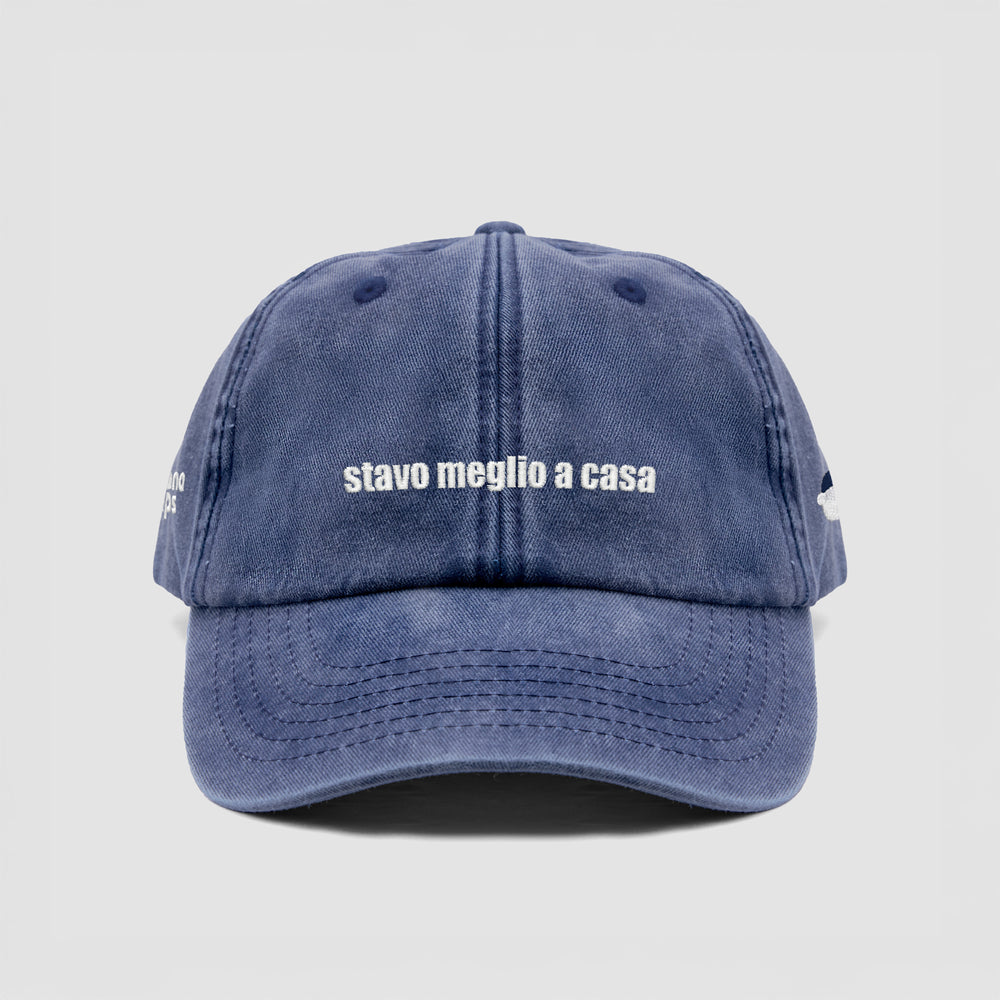 Cappellino vintage ''Stavo meglio a casa''