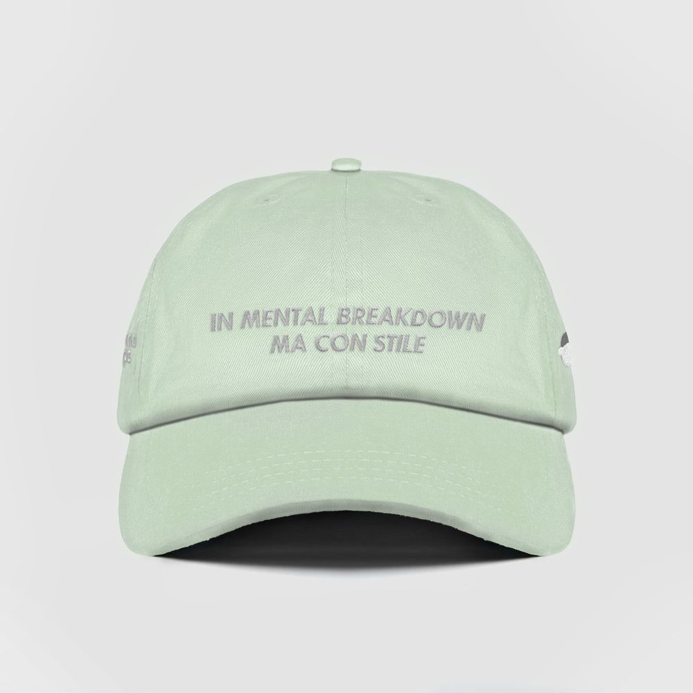 Cappellino in cotone "In mental breakdown, ma con stile"