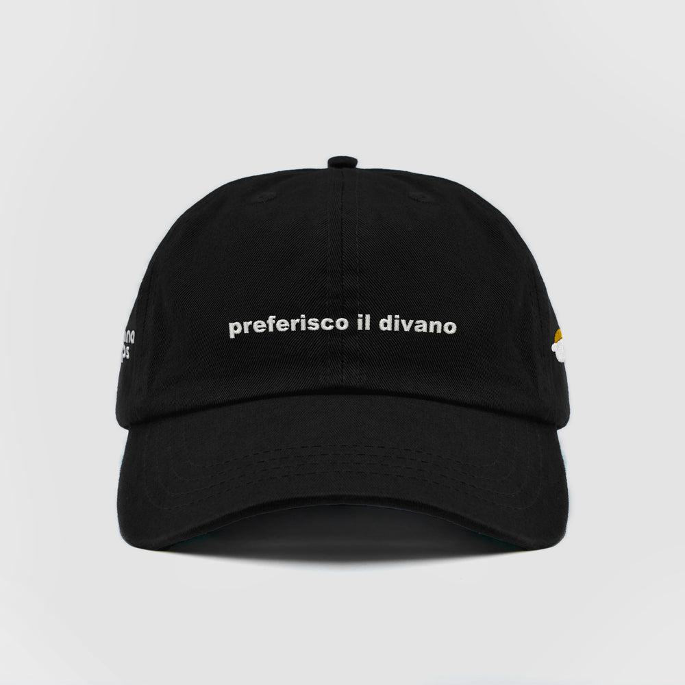 Cappellino in cotone "preferisco il divano"