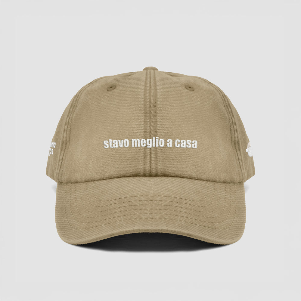 Cappellino vintage ''Stavo meglio a casa''