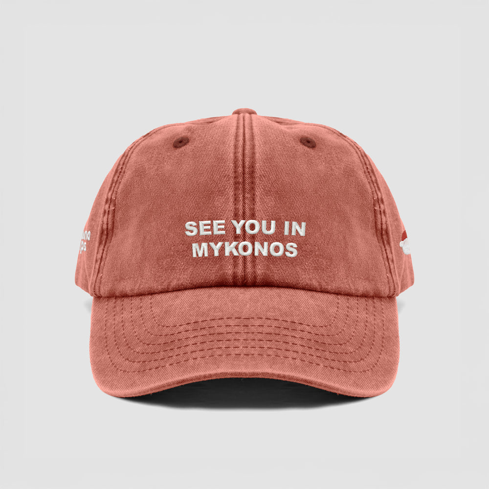Cappellino vintage ''SEE YOU IN MYKONOS''