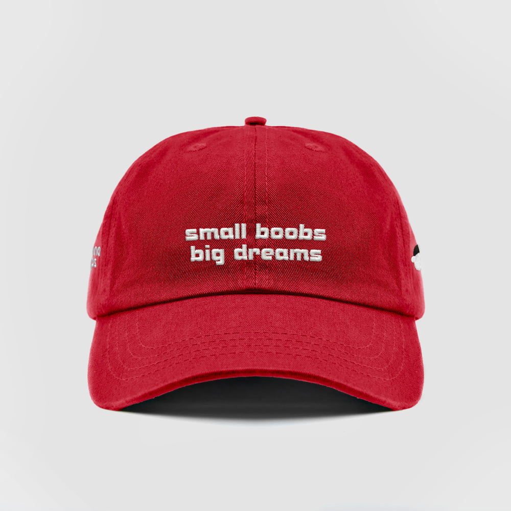 Cappellino in cotone ''Small boobs big dreams''