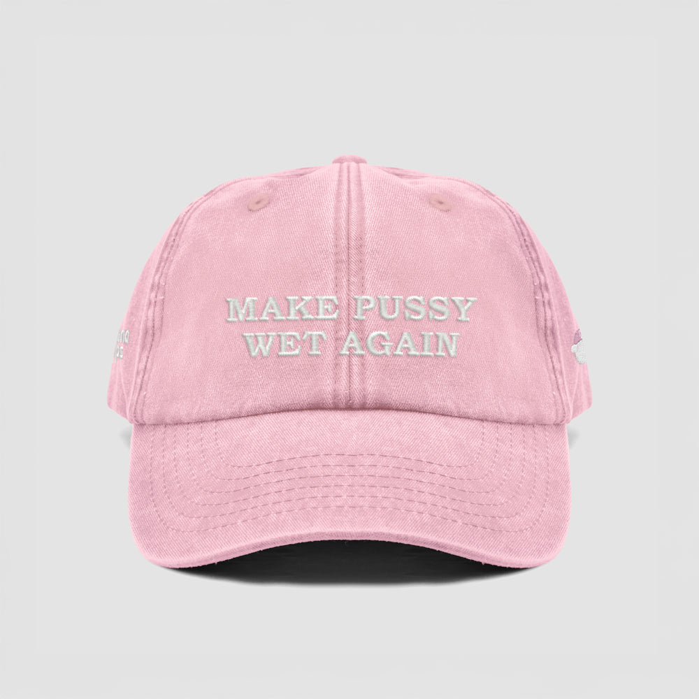 Cappellino vintage in cotone "Make Pussy Wet Again"