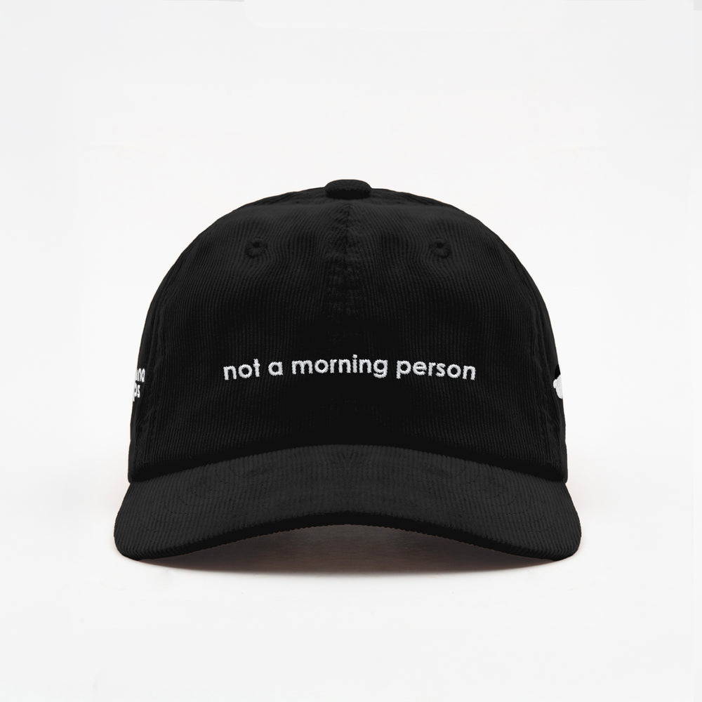 Cappellino in velluto a coste "Not a morning person"