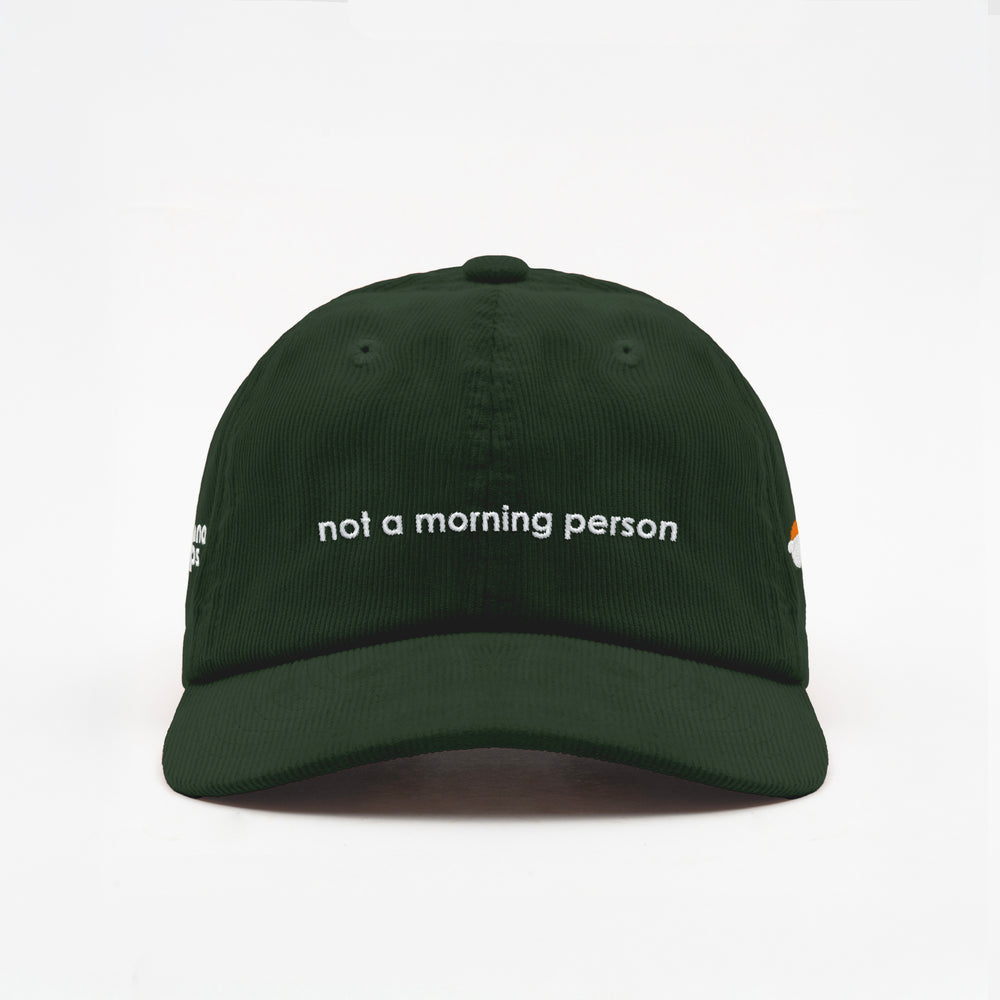 Cappellino in velluto a coste "Not a morning person"