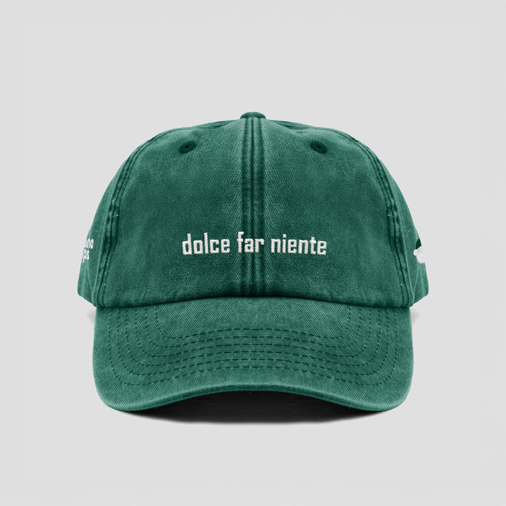 Cappellino vintage in cotone "dolce far niente"