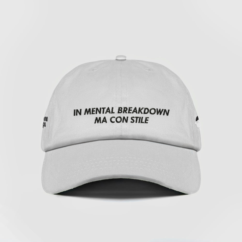 Cappellino in cotone "In mental breakdown, ma con stile"