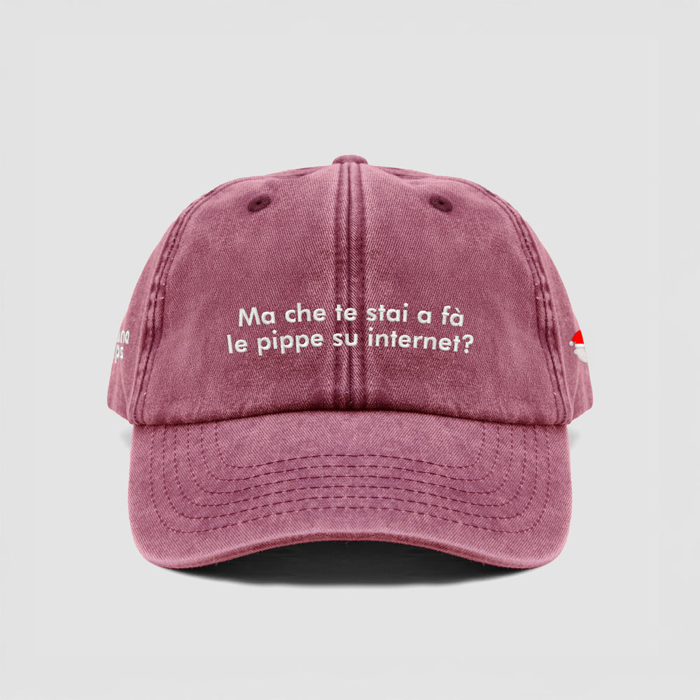 Cappellino vintage "Ma che te sta a fà le pippe su internet?"