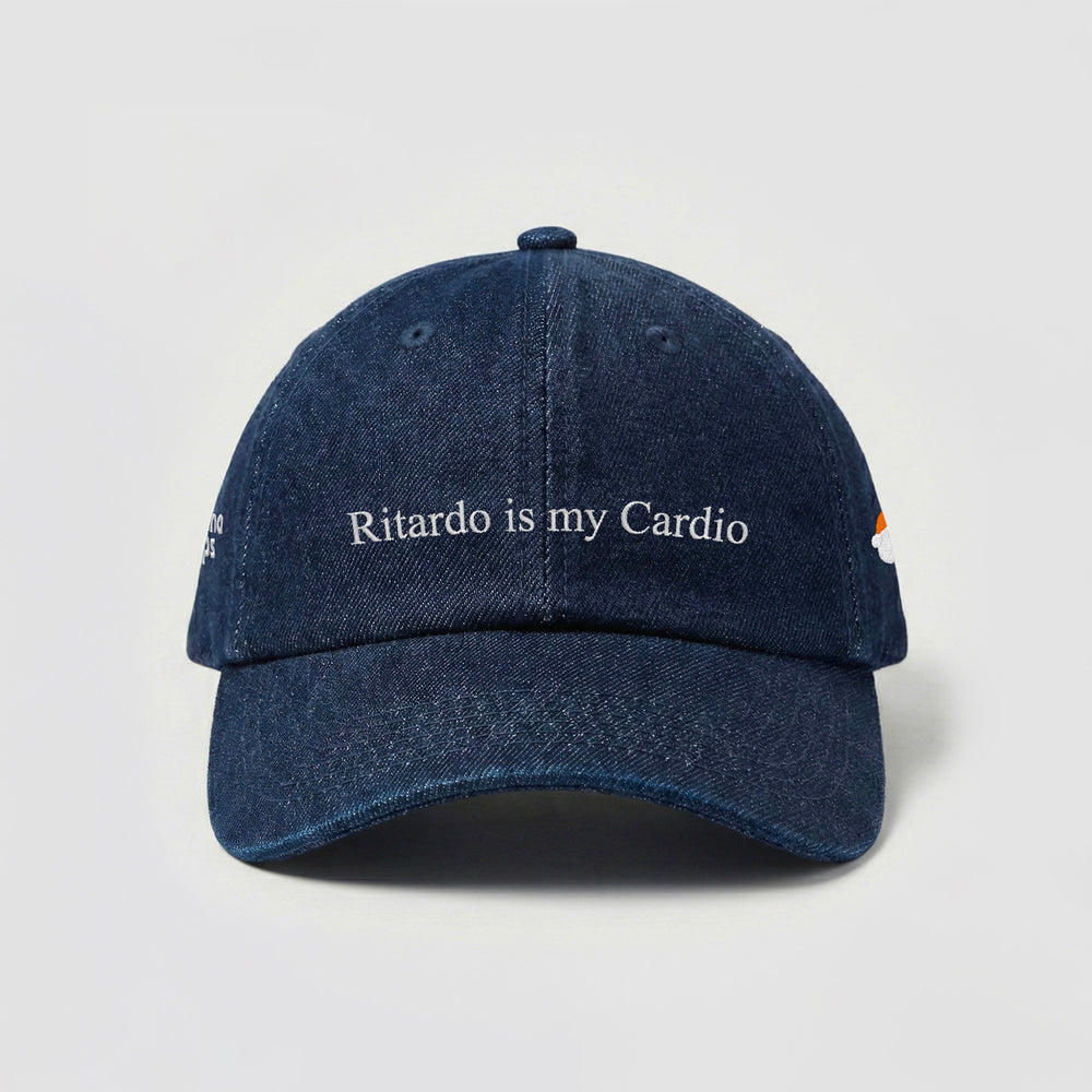 Cappellino in denim "Ritardo is my Cardio"
