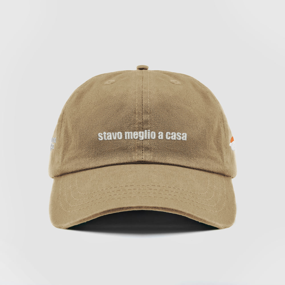 Cappellino in cotone ''Stavo meglio a casa''