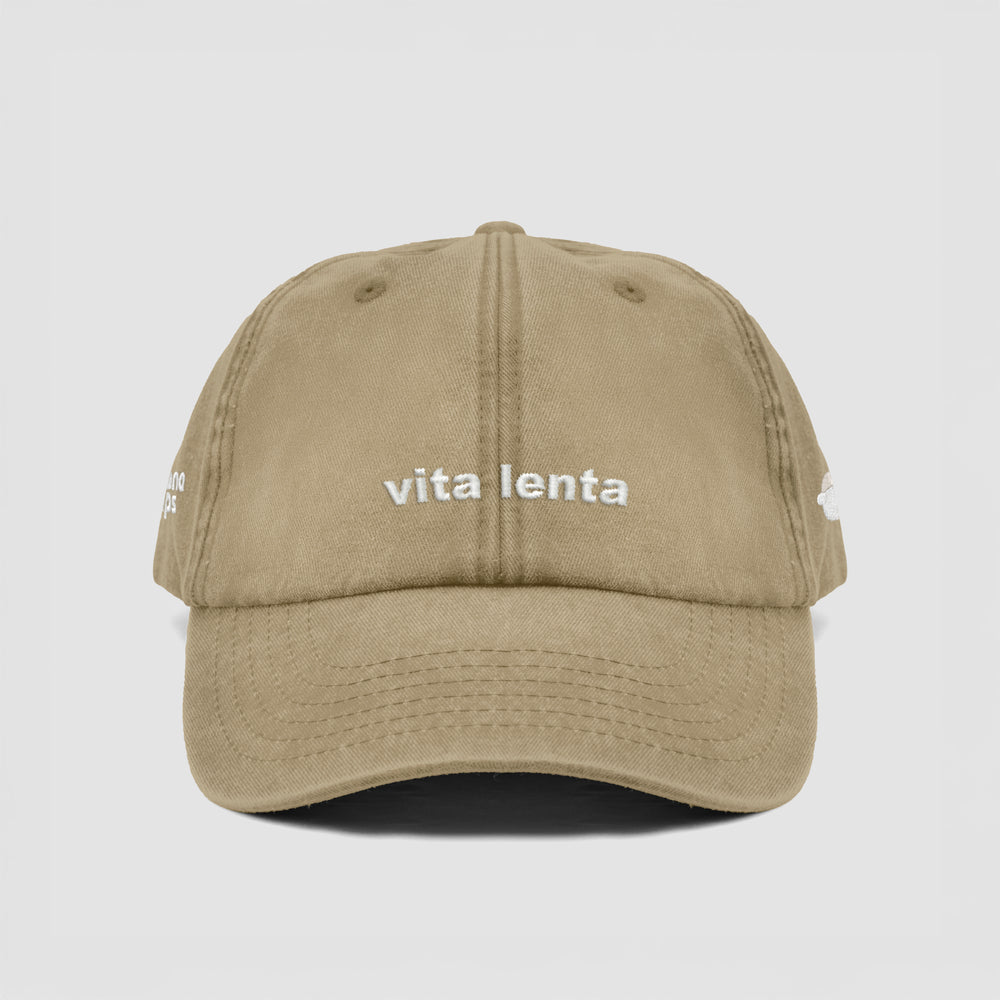 Cappellino vintage in cotone "Vita lenta"