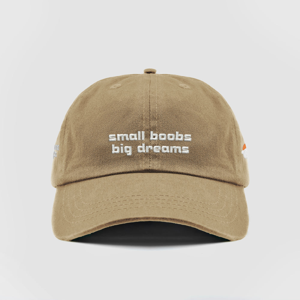 Cappellino in cotone ''Small boobs big dreams''