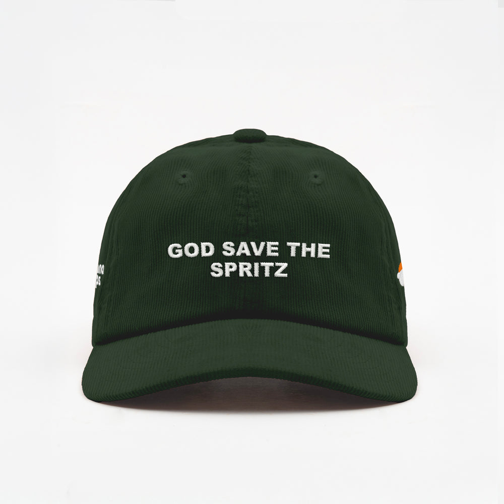 Cappellino in velluto a coste "God save the Spritz"