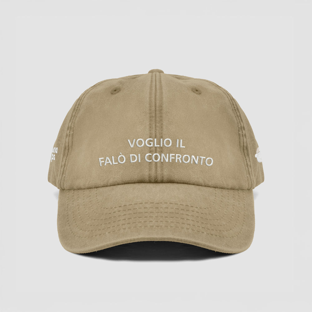 Cappellino vintage ''VOGLIO IL FALÒ DI CONFRONTO''