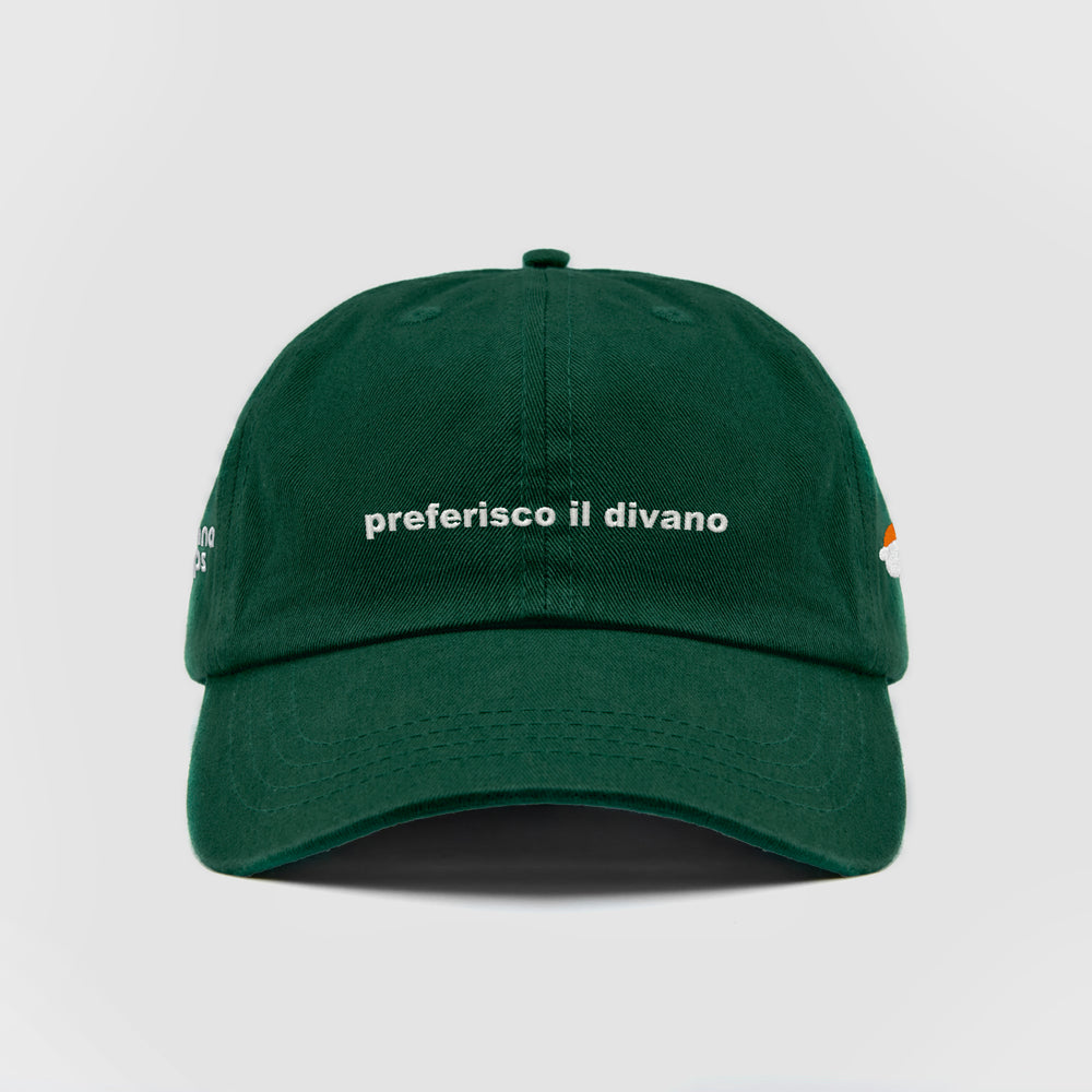 Cappellino in cotone "preferisco il divano"