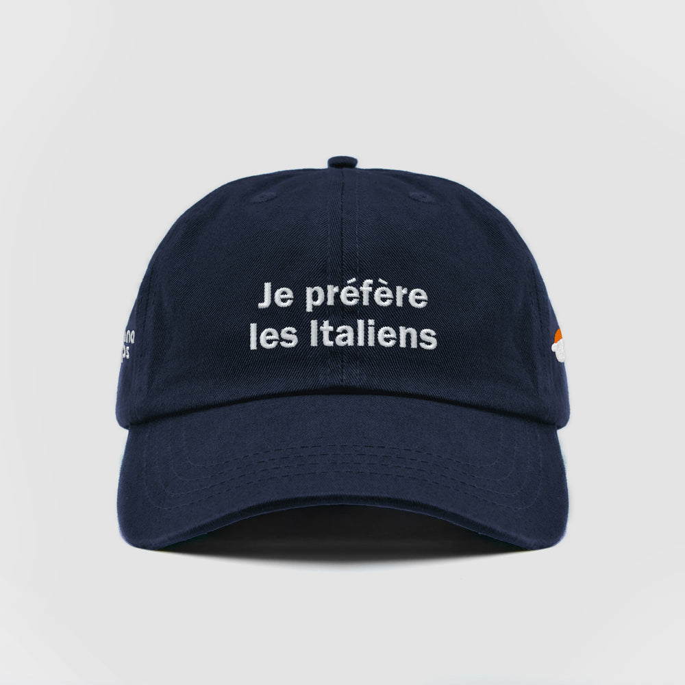 Cappellino in cotone "Je Préfère Les Italiens"