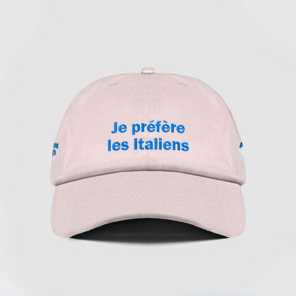 Cappellino in cotone "Je Préfère Les Italiens"