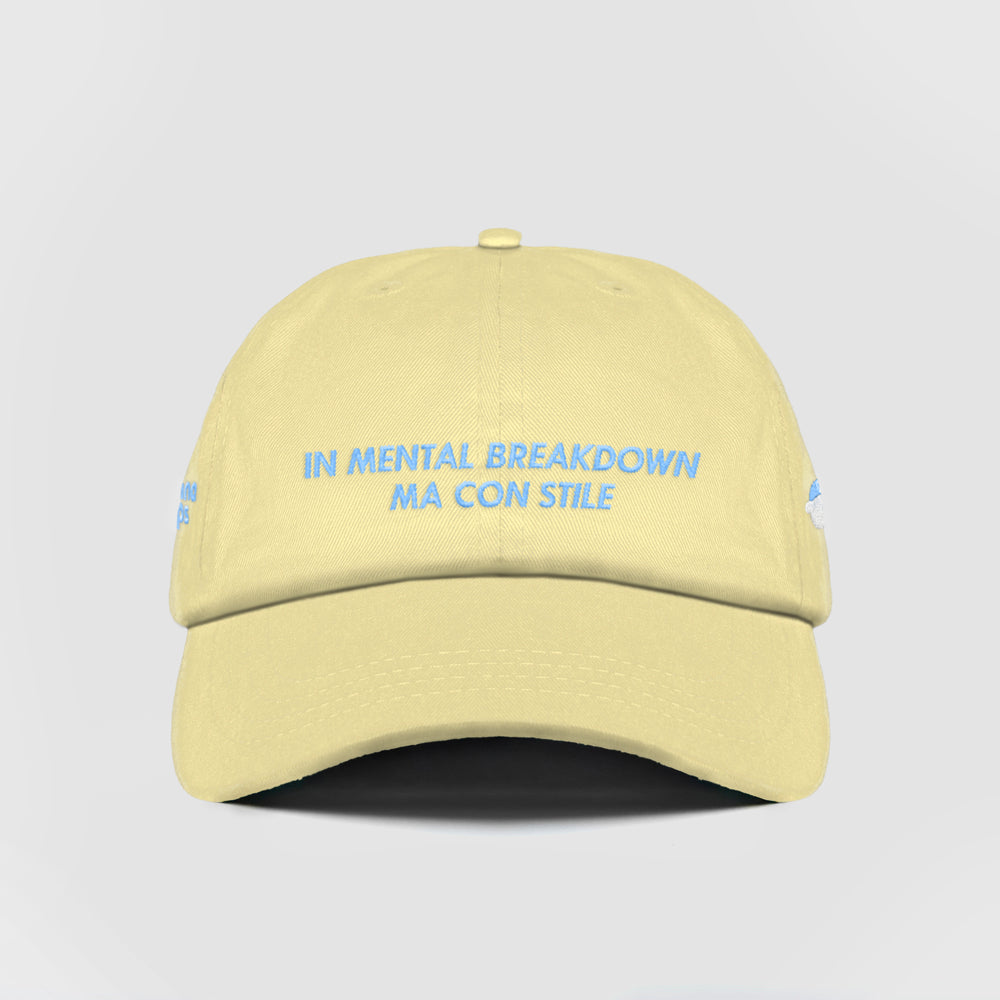 Cappellino in cotone "In mental breakdown, ma con stile"