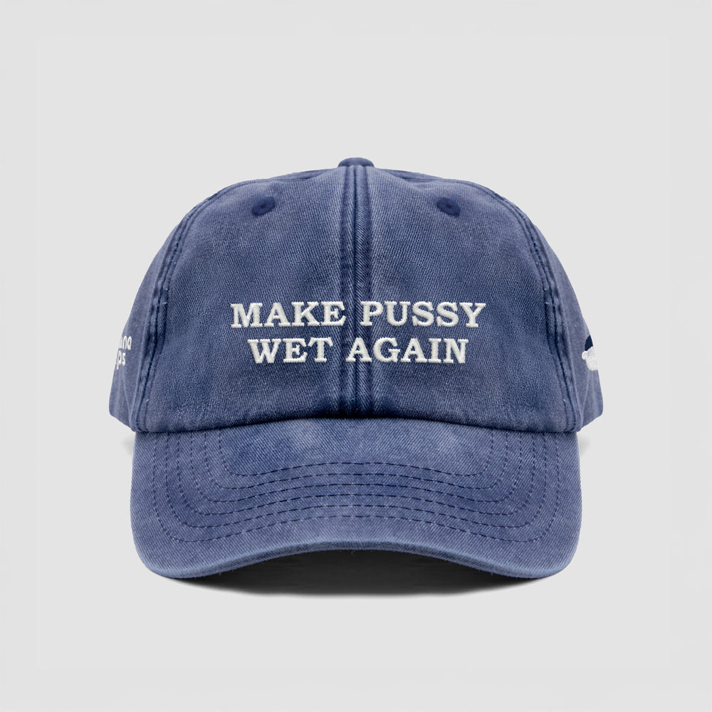 Cappellino vintage in cotone "Make Pussy Wet Again"