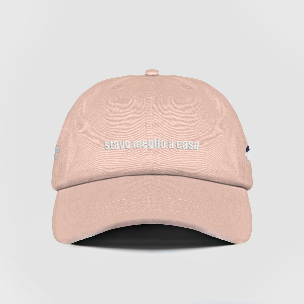 Cappellino in cotone ''Stavo meglio a casa''