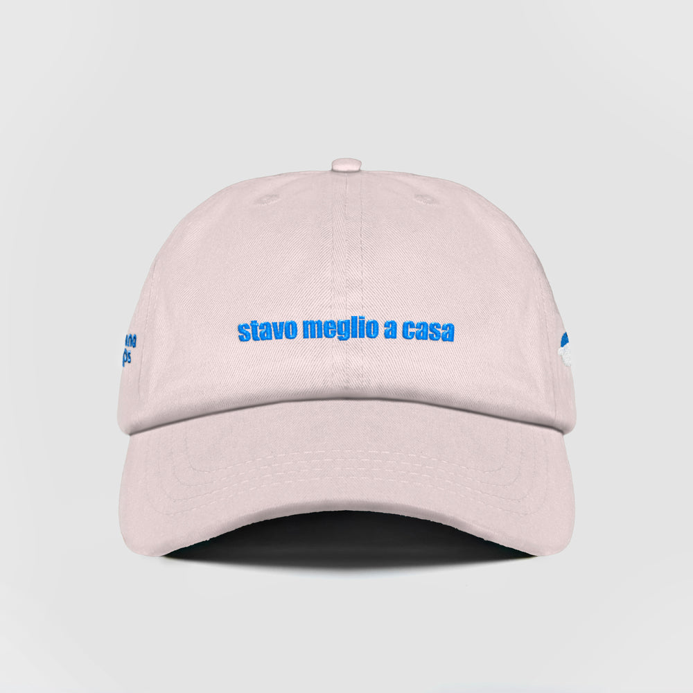 Cappellino in cotone ''Stavo meglio a casa''