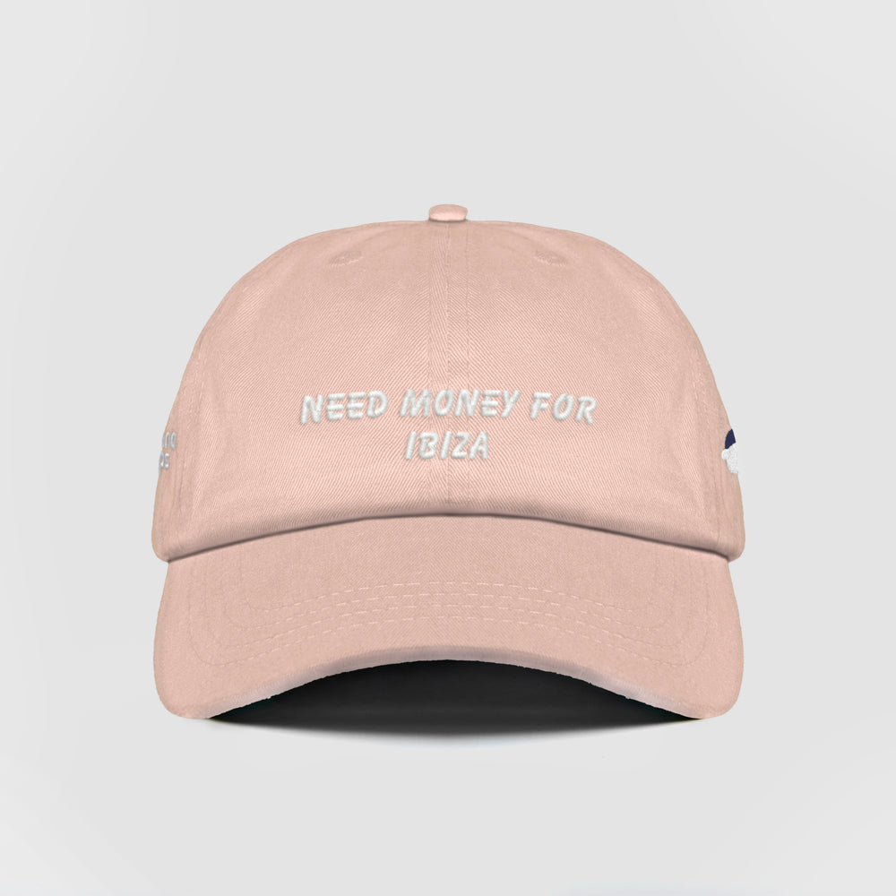 Cappellino in cotone "Need money for Ibiza"