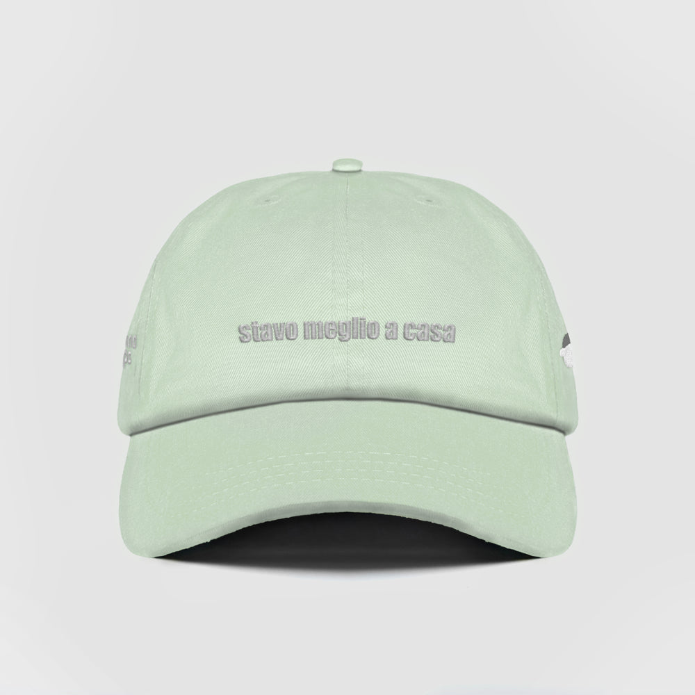 Cappellino in cotone ''Stavo meglio a casa''