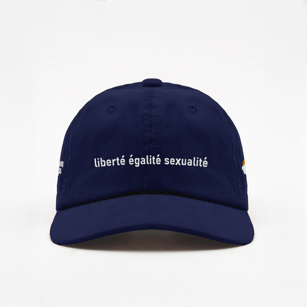 Cappellino in velluto a coste "Liberté, égalité, sexualité"