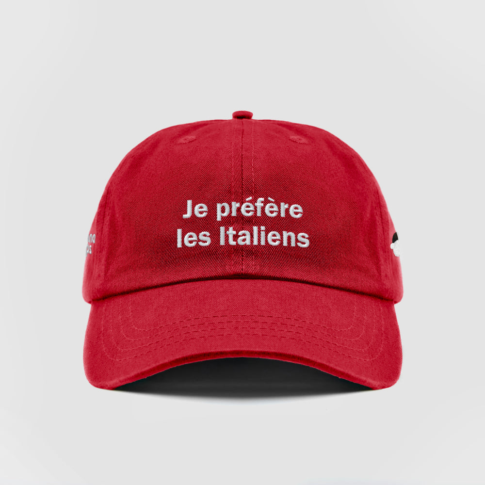 Cappellino in cotone "Je Préfère Les Italiens"