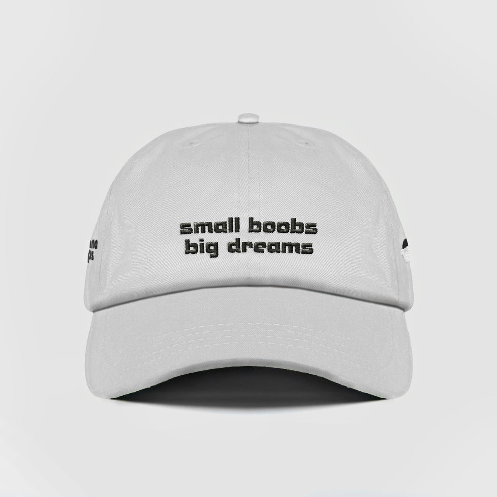 Cappellino in cotone ''Small boobs big dreams''