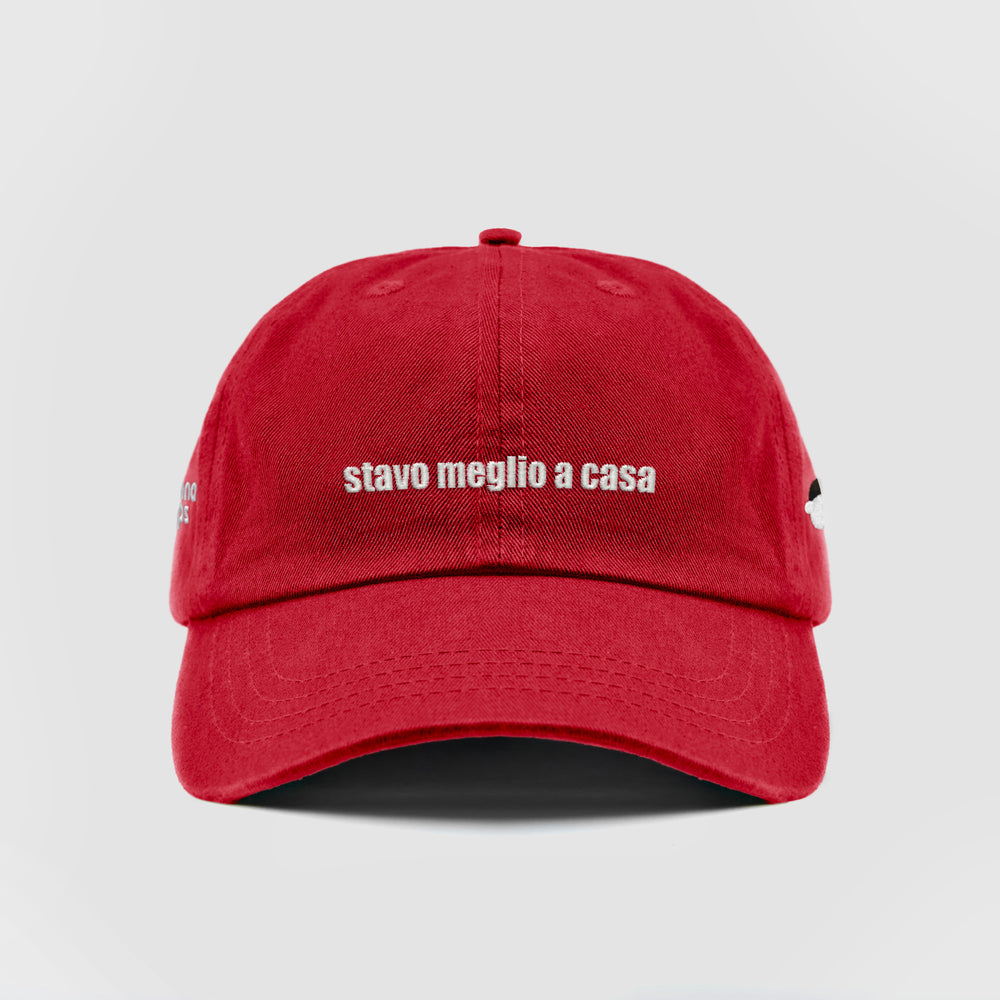 Cappellino in cotone ''Stavo meglio a casa''
