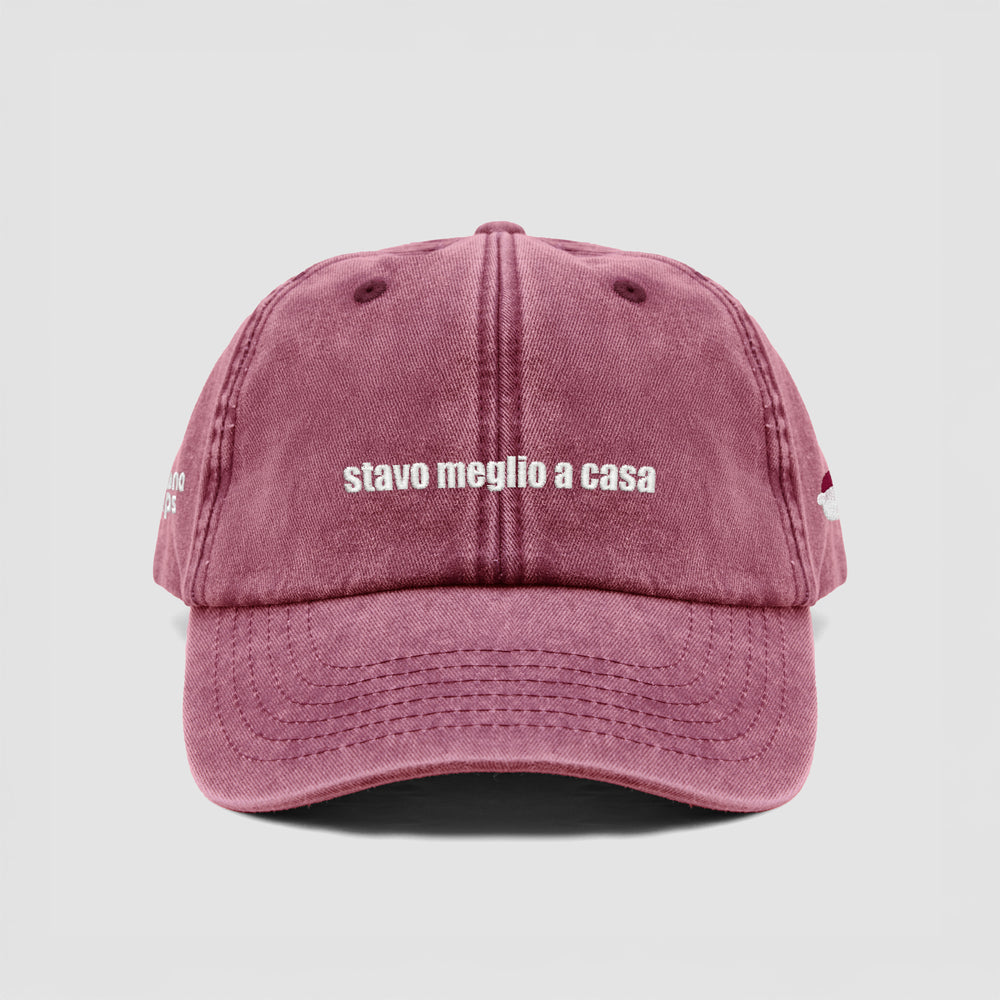 Cappellino vintage ''Stavo meglio a casa''