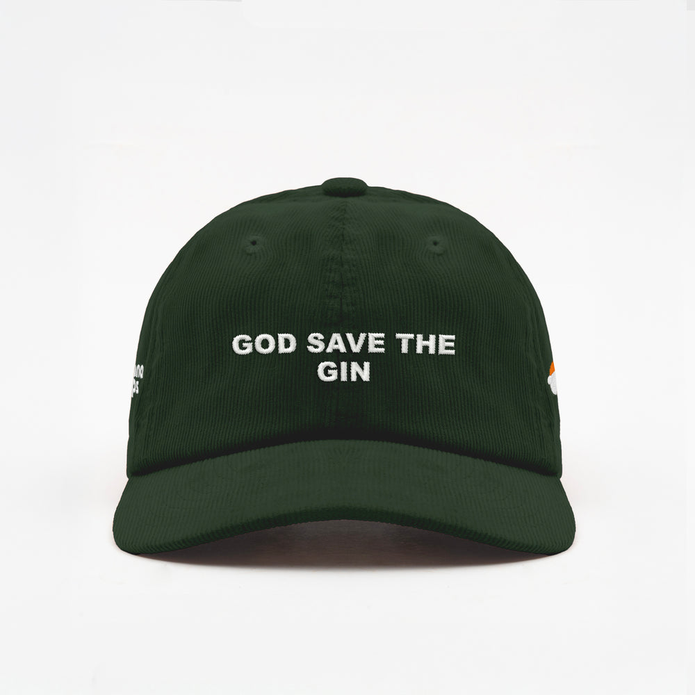 Cappellino in velluto a coste "God save the Gin"