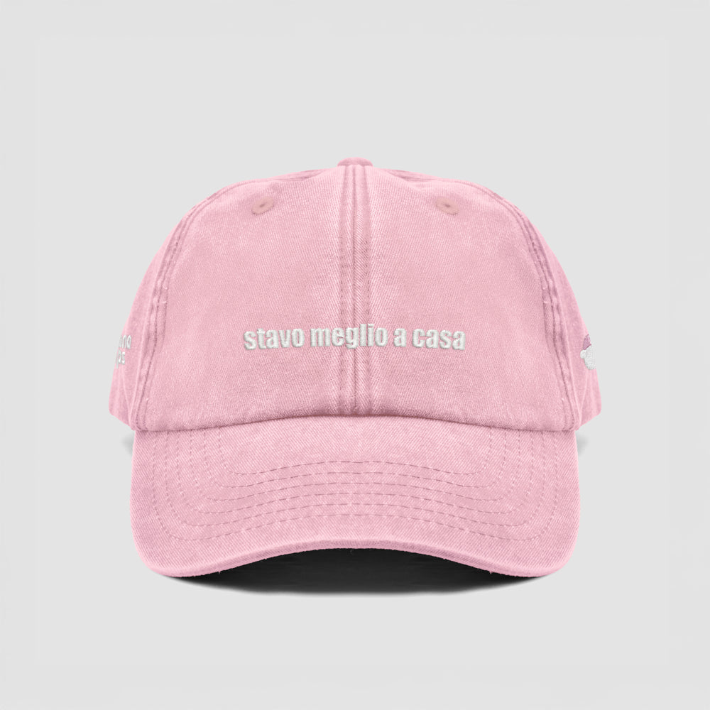Cappellino vintage ''Stavo meglio a casa''