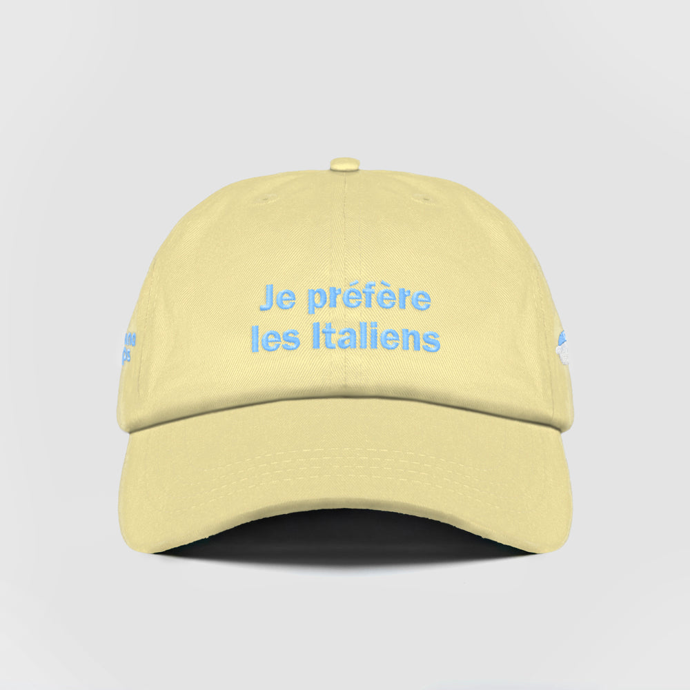 Cappellino in cotone "Je Préfère Les Italiens"