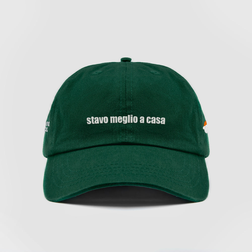 Cappellino in cotone ''Stavo meglio a casa''