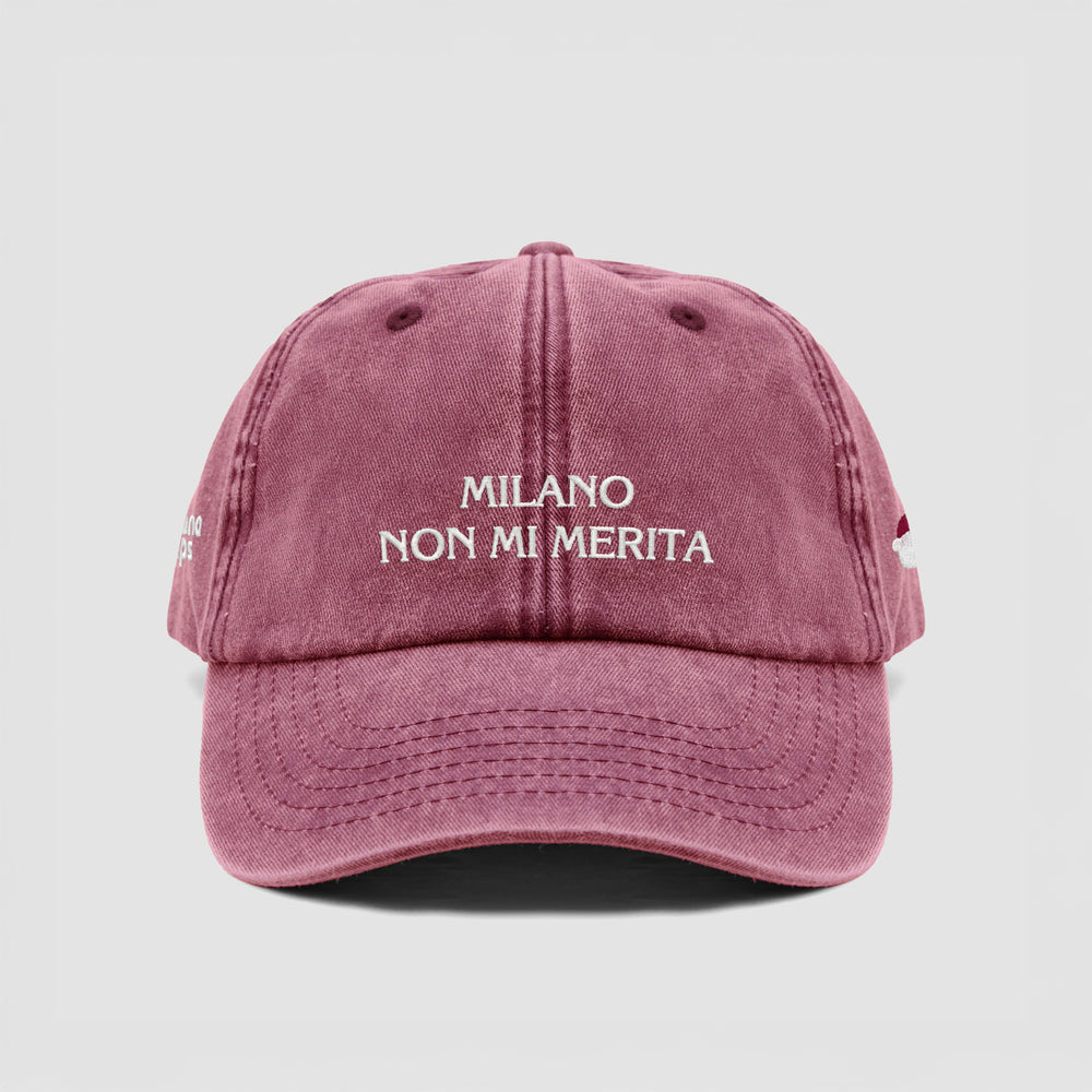 Cappellino vintage "MILANO NON MI MERITA"