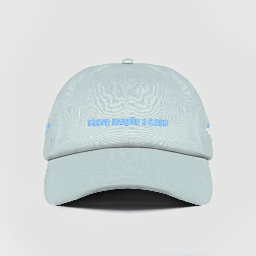 Cappellino in cotone ''Stavo meglio a casa''