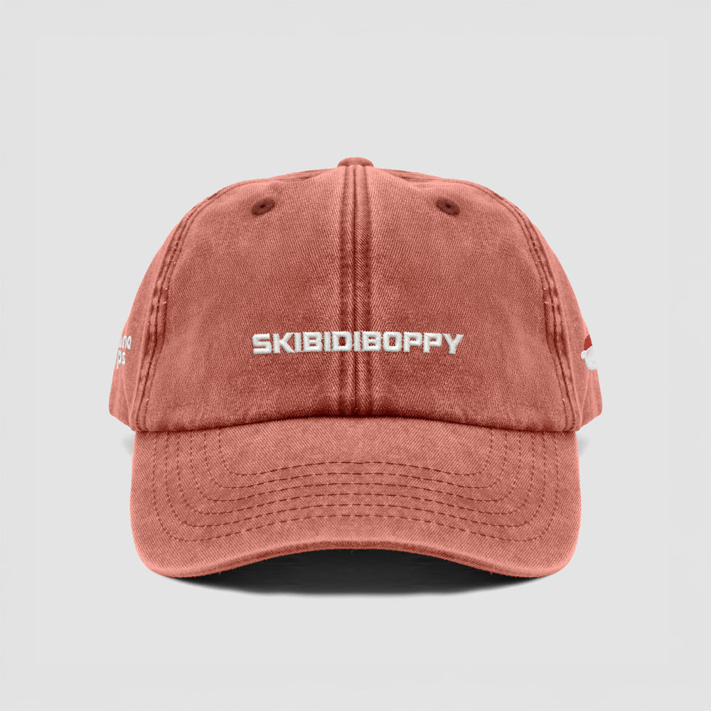 Cappellino vintage in cotone "skibidiboppy"