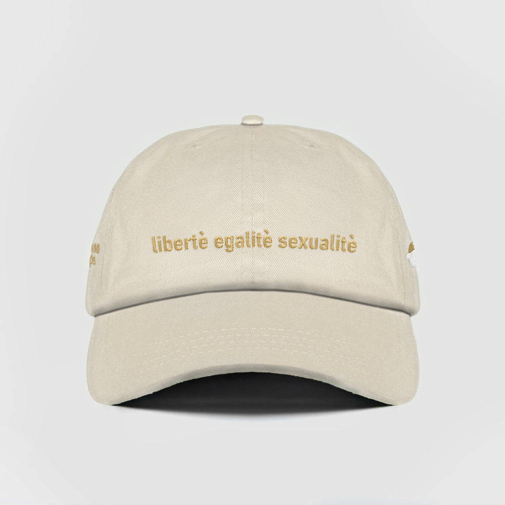 Cappellino in cotone "Libertè, ègalitè, sexualitè"