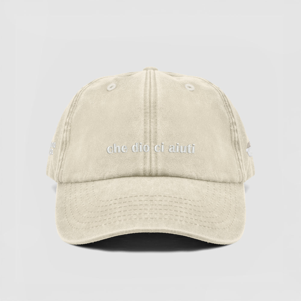Cappellino vintage "che dio ci aiuti"