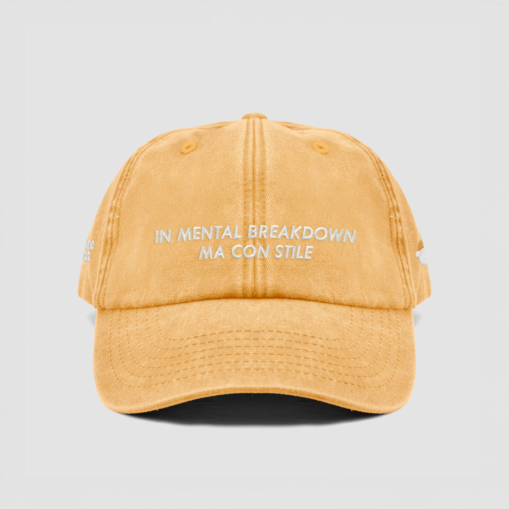 Cappellino vintage in cotone "In mental breakdown, ma con stile"