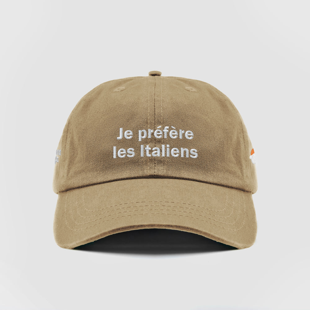Cappellino in cotone "Je Préfère Les Italiens"