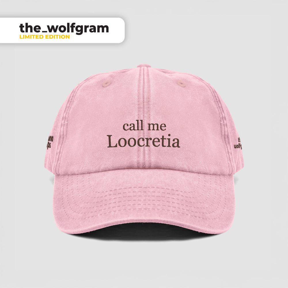 Cappellino vintage "call me Loocretia"