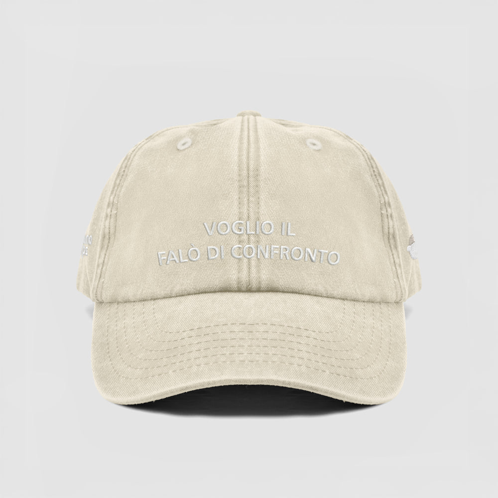 Cappellino vintage ''VOGLIO IL FALÒ DI CONFRONTO''