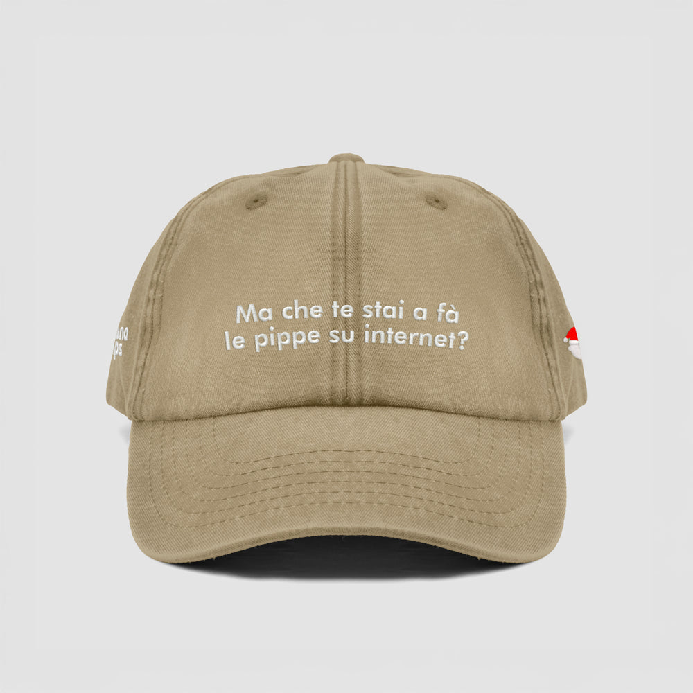 Cappellino vintage "Ma che te sta a fà le pippe su internet?"