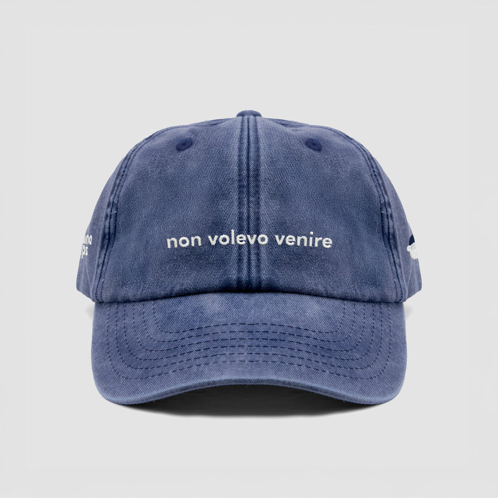Cappellino vintage in cotone "non volevo venire"