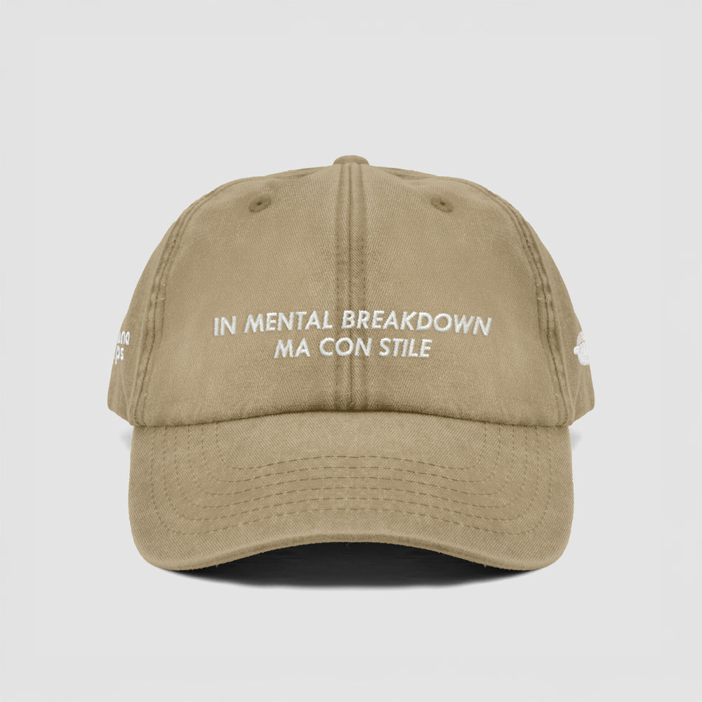 Cappellino vintage in cotone "In mental breakdown, ma con stile"
